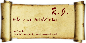 Rózsa Jolánta névjegykártya